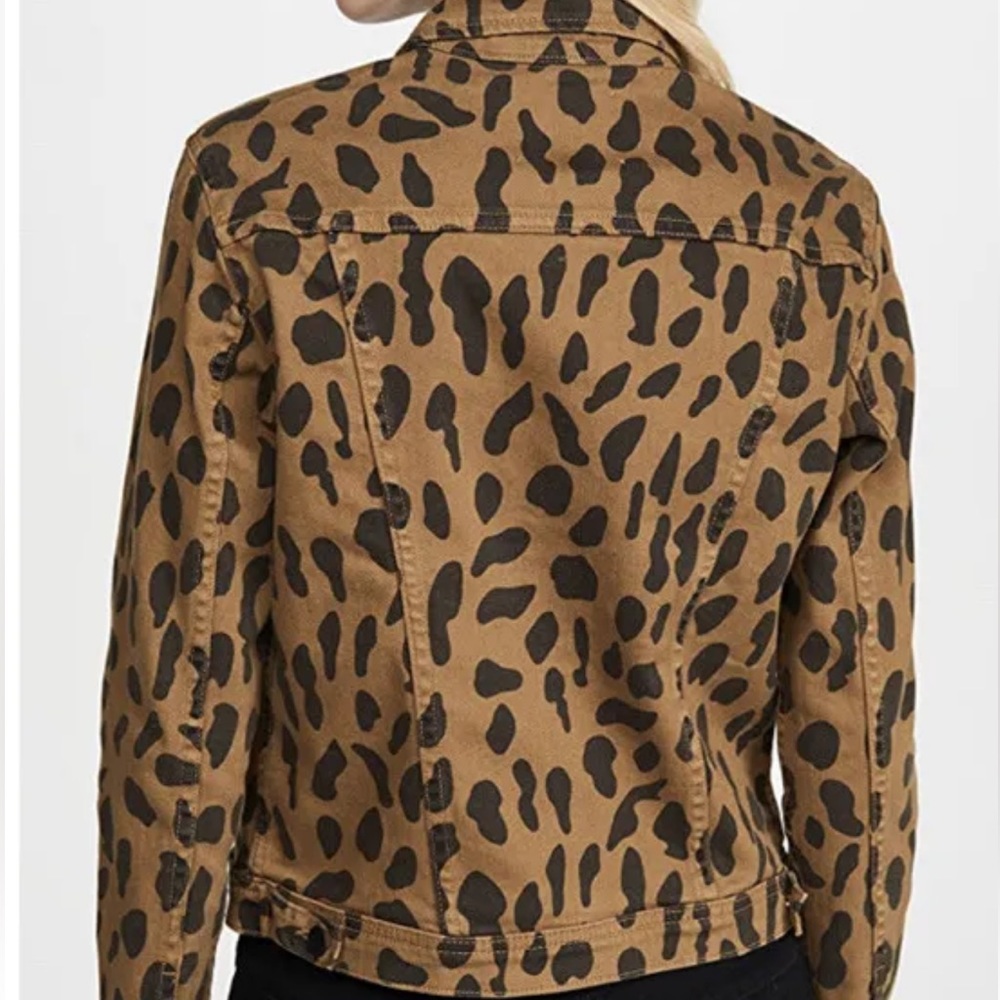 L’AGENCE CELINE CHEETAH PRINT DENIM JACKET - Picture 3 of 13